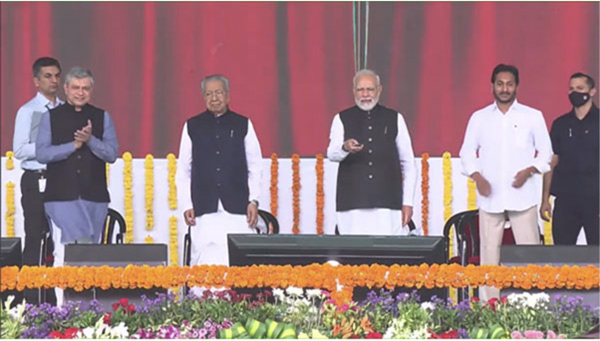 Hon’ble PM Narendra Modi inaugurating multiple development projects at Visakhapatnam